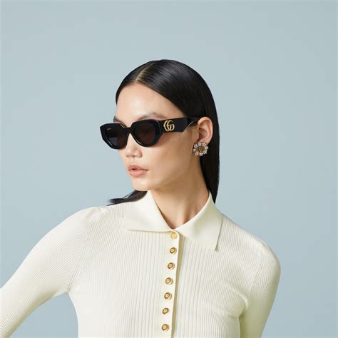 geometric-frame sunglasses gucci|gucci round sunglasses women.